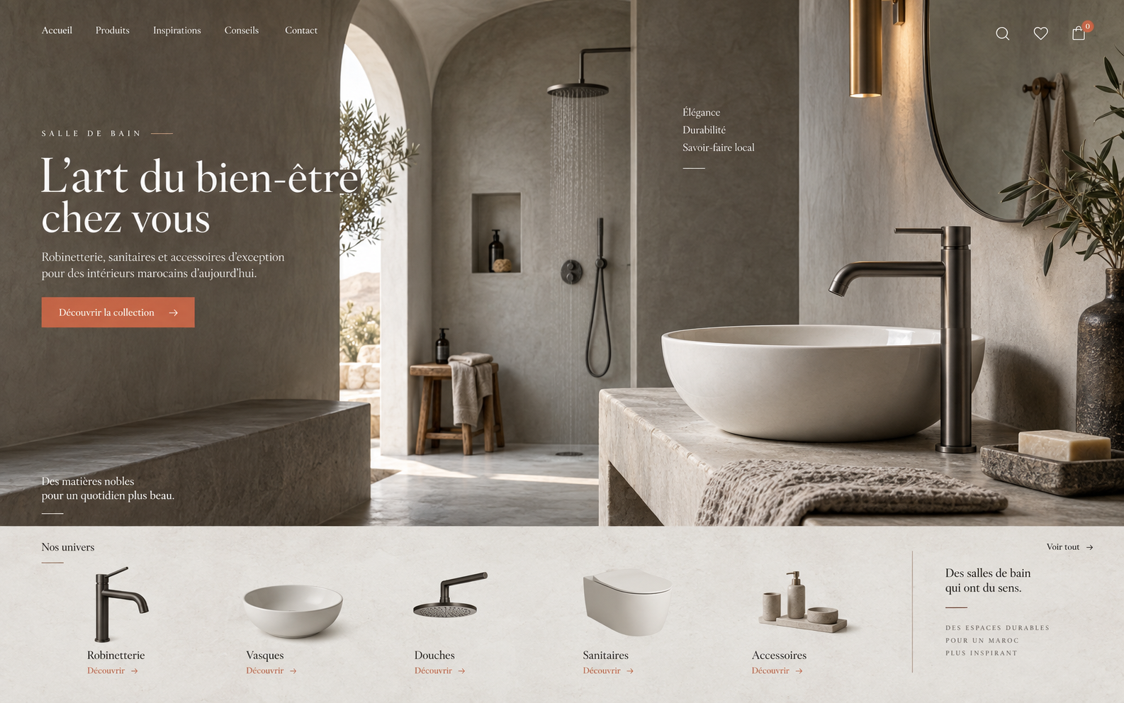 Boutique en ligne de robinetterie et sanitaire